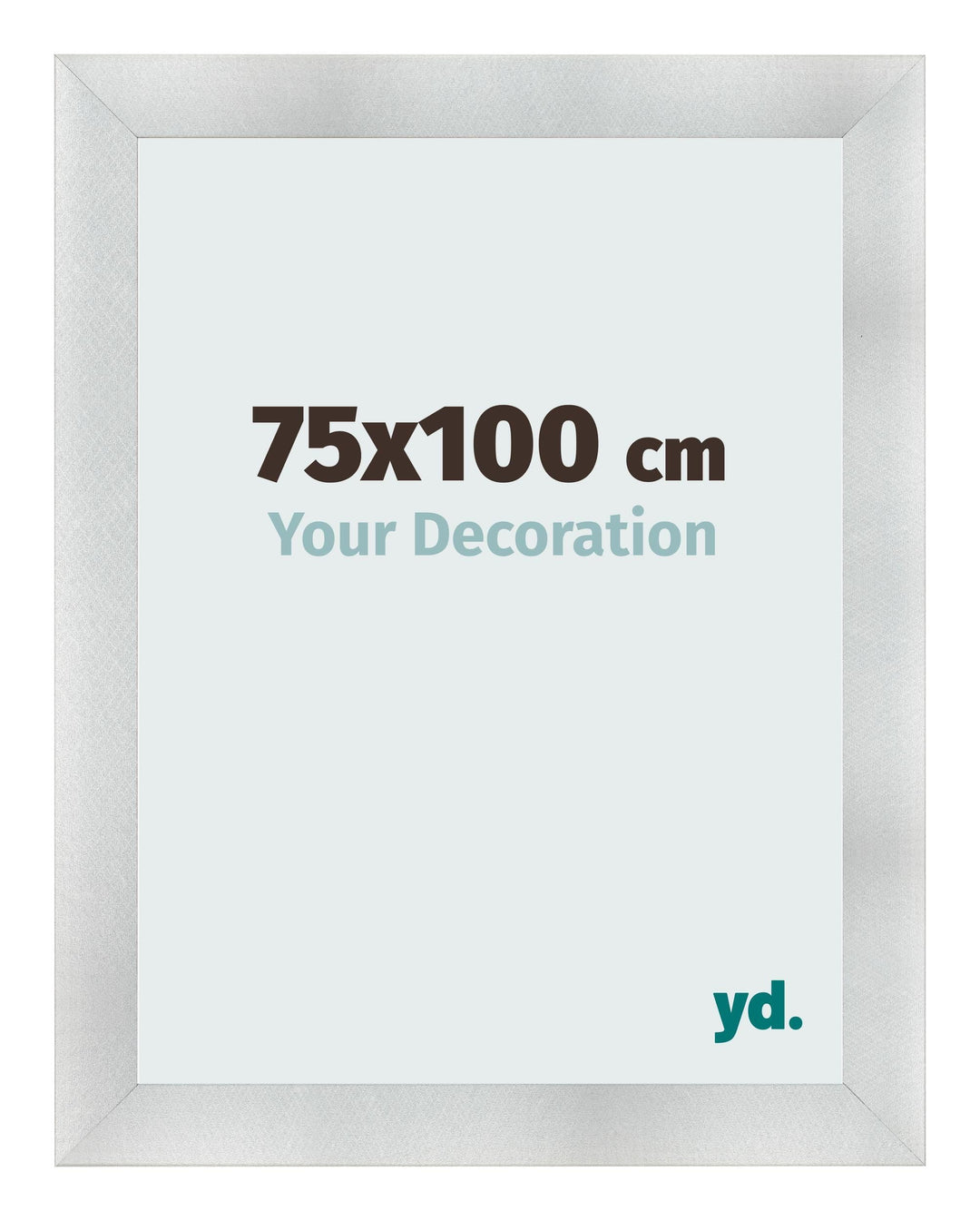 yd. Your Decoration - Bilderrahmen 75x100 cm - Aluminium Gebürstet - Bilderrahmen aus MDF mit Acrylg
