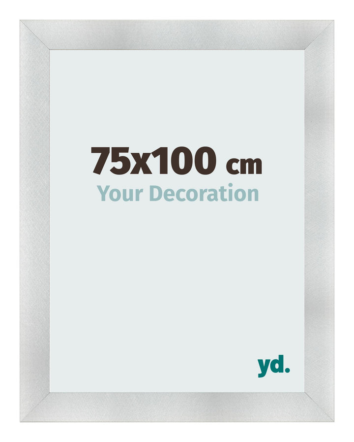 yd. Your Decoration - Bilderrahmen 75x100 cm - Aluminium Gebürstet - Bilderrahmen aus MDF mit Acrylg