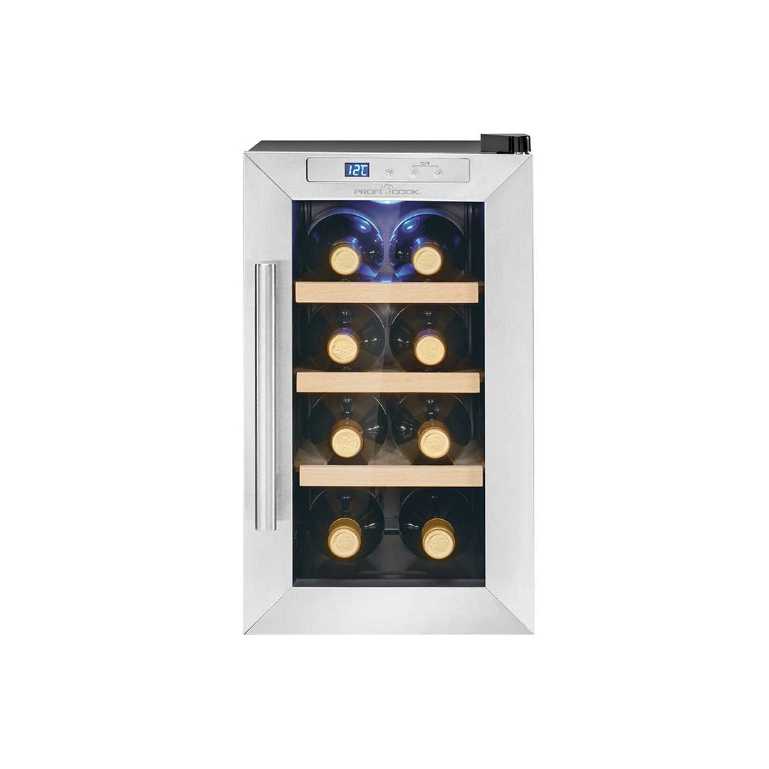 ProfiCook® Weinkühlschrank für 8 Flaschen, Getränkekühlschrank mit UV-beständiger Glastür, Weinkühle