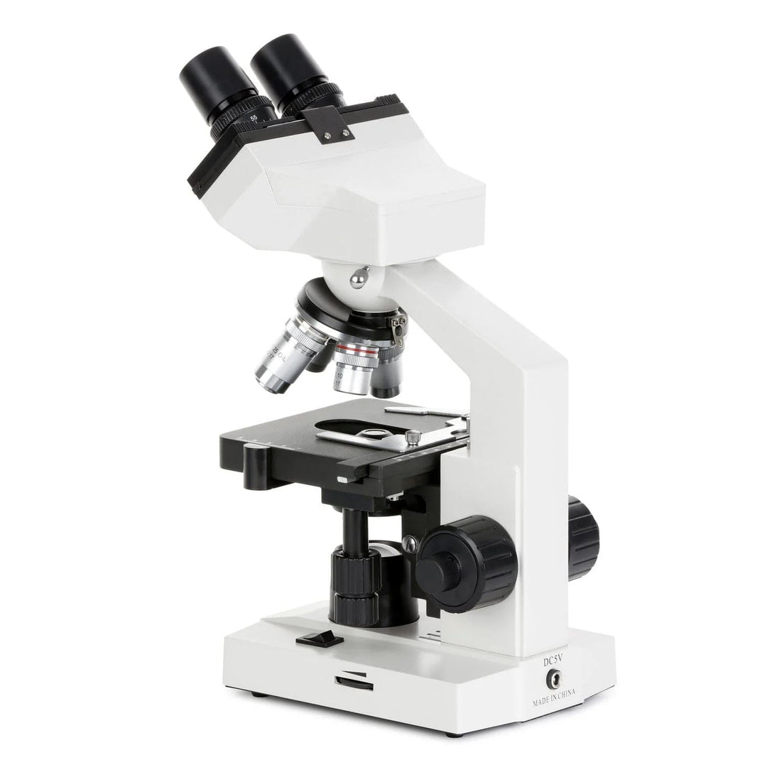 AmScope M82ES OMAX Labor-LED-Verbund-Binokularmikroskop mit Mechanischem Doppelschichttisch und koax