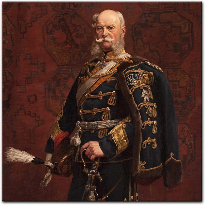 Bilderdepot24 Bild auf Leinwand | Kaiser Wilhelm I. in 80x80 cm als Wandbild | Wand-deko Dekoration