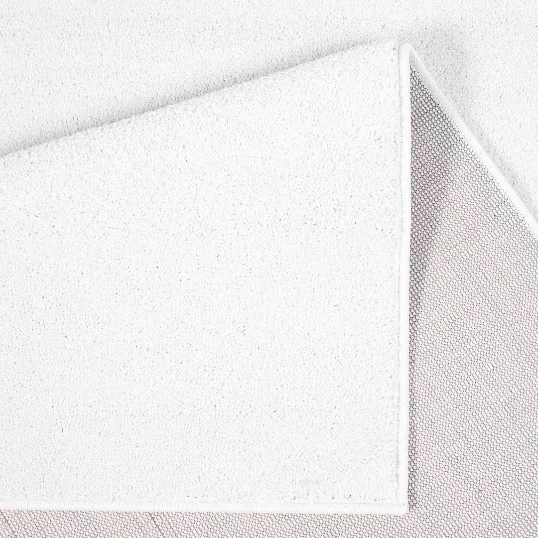 carpet city Teppich-Läufer Einfarbig Uni Flachfor Soft & Shiny in Weiss für Wohnzimmer; Grösse: 80x1