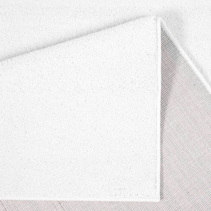carpet city Teppich-Läufer Einfarbig Uni Flachfor Soft & Shiny in Weiss für Wohnzimmer; Grösse: 80x1