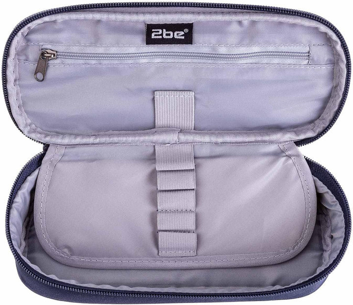 2be 4 tlg. Schulrucksack-Set mit Ergo School Backpack, Turnbeutel, Schlamperbox, Regencape Navy