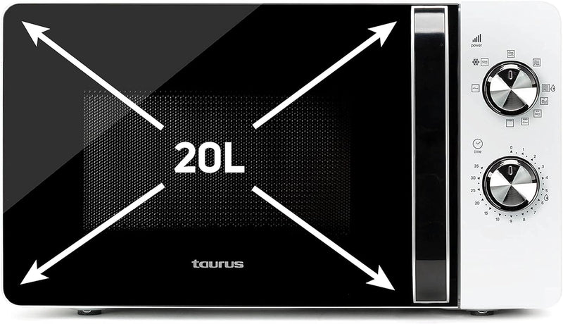 ES_MICROV_TAURUS Fastwave Mikrowelle 20 l, Digital mit Grill, ModoECO, 900W/1000W, Auftauen, MultiCo