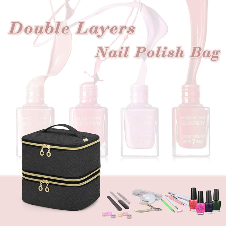 Luxja Nagellack Aufbewahrung Schwarz, Schwarz
