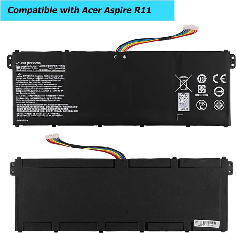 [NEU] Vvsialeek Hohe Qualität AC14B8K AC14B3K Laptop Akku für Acer Aspire R11/R7-372T R7-371T R5-471