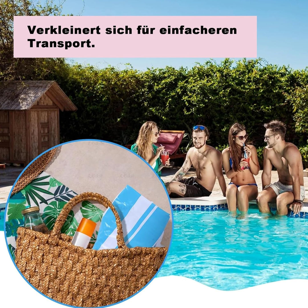 2 Stück Luftmatratze Pool 120 * 100 cm, Wasserhängematte mit Netz, Luftmatratze Wasser mit Netz Wass