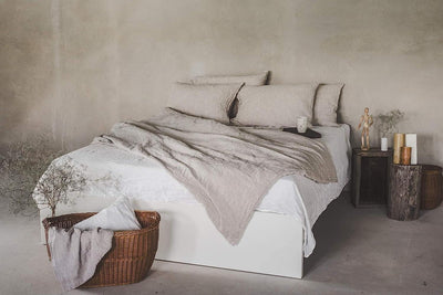 Ger3as Leinen Bettwäsche Set 100% Natur Leinen Stonewashed, Naturfaser Leinen, mit Hotelverschluss 2