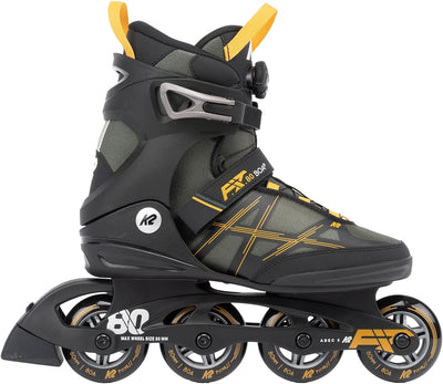 K2 Skate Herren F.i.t. 80 Boa Inline Skates EU: 39.5 (UK: 6 / US: 7) grey - mustard, EU: 39.5 (UK: 6