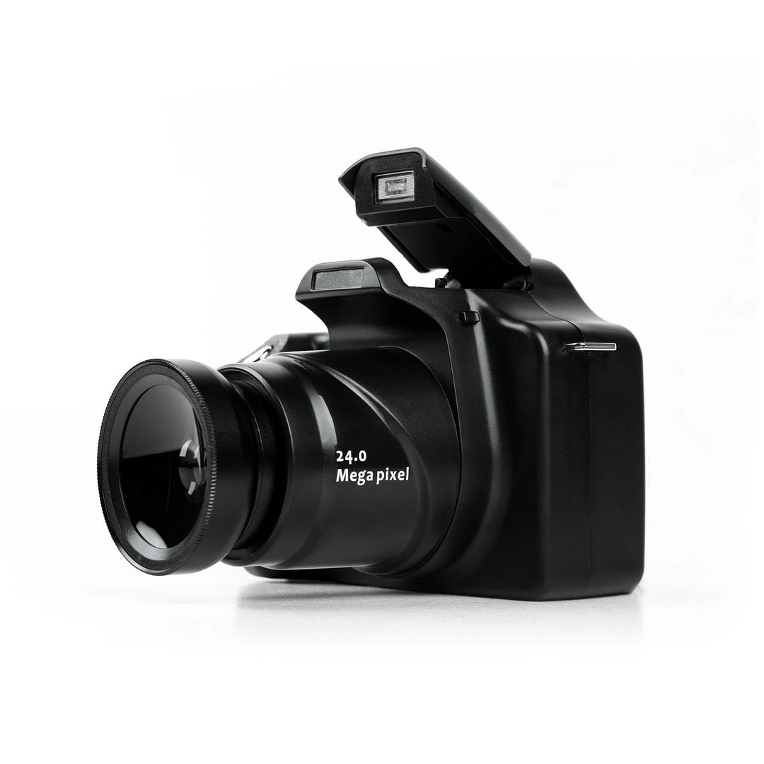 HD-DSLR-Kamera mit 18-fachem Zoom, 3-Zoll-LCD-HD-Bildschirm, CMOS 5 MP, Bis zu 24 MP Sensor, F/2,9 F