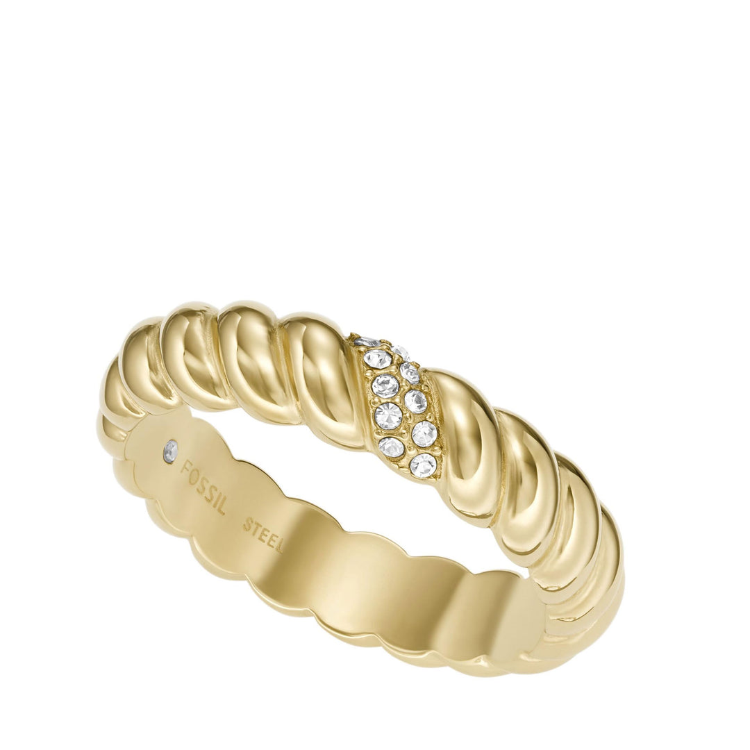 FOSSIL Ring Für Frauen, Breite: 4.8mm Gold Edelstahl Ring, JF04171710, 5.5 Gold