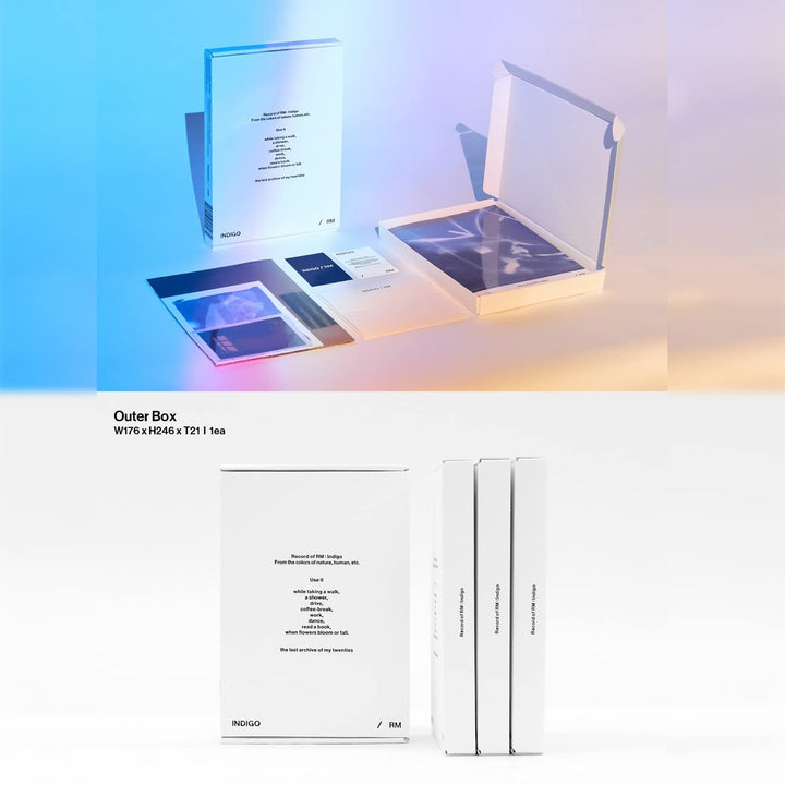 RM of BTS - [Indigo] (Book Edition) Outer Box + Book + CD + Postcard + Photocard + Fabric Card + Ins