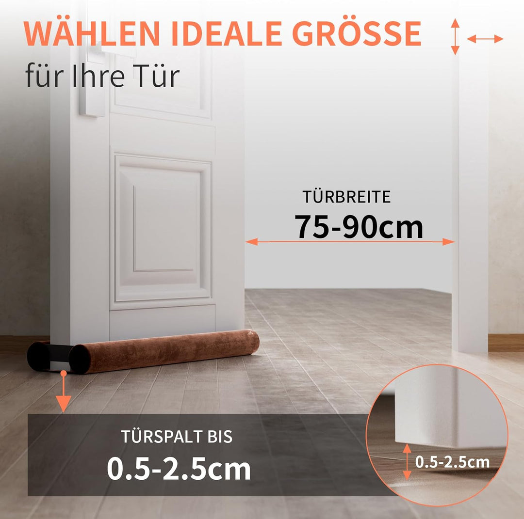 Zugluftstopper für Türen 60-100CM Türdichtung Unten Ohne Kleben Rückstandlos Tür Luftzugstopper - En