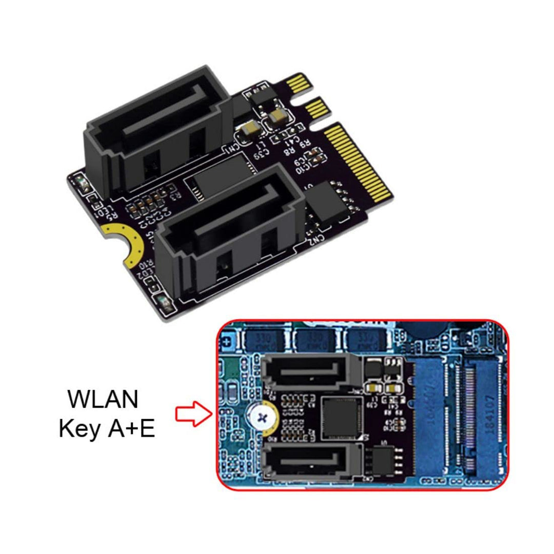 chenyang CY M.2 NGFF Key A+E PCI Express zu SATA 3.0 6Gbps Dual Ports Adapter Converter Festplattene