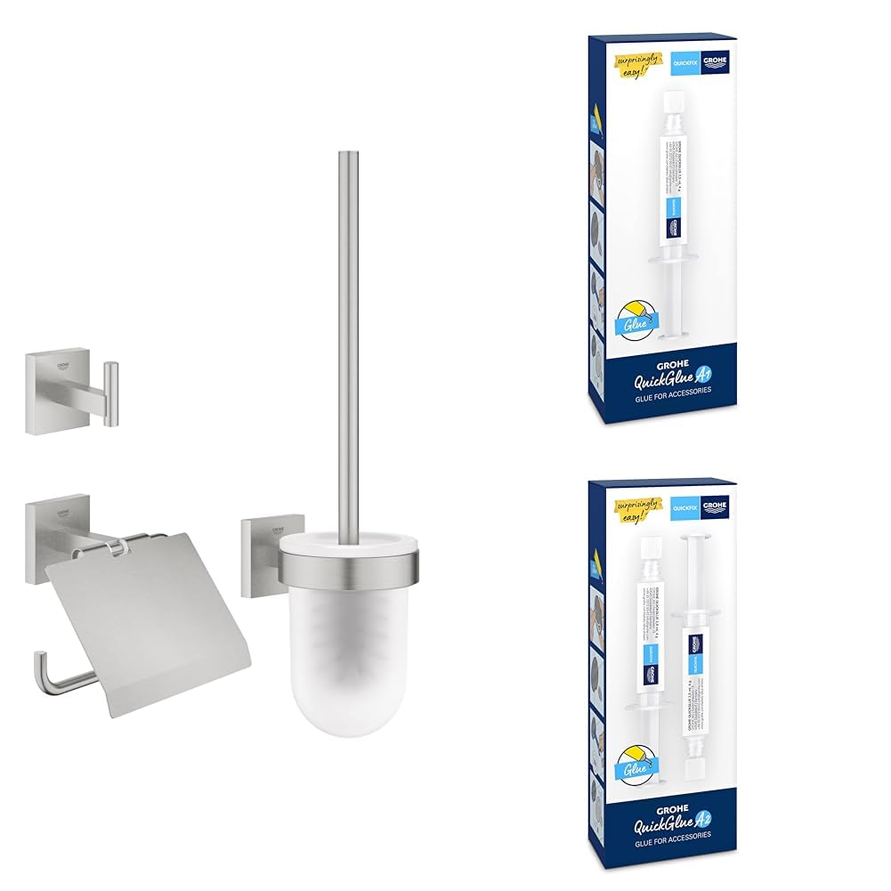 Bundle aus GROHE Start Cube - Accessoire Set 3-in-1, supersteel, 41123DC0 + GROHE QUICKFIX - Kleber