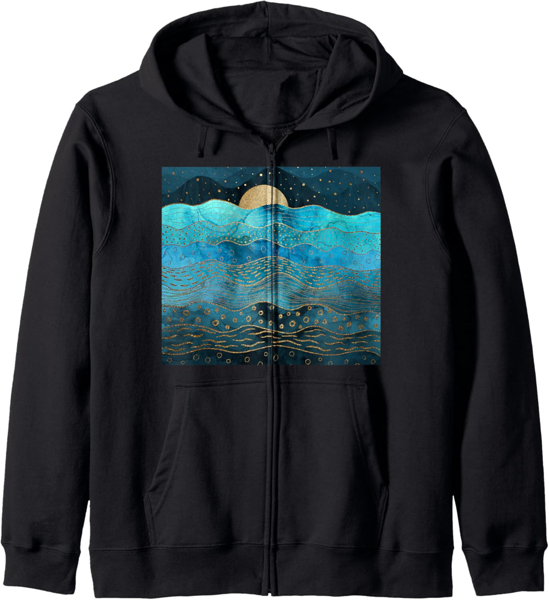 Oceanic Night Sunset Blues Kapuzenjacke