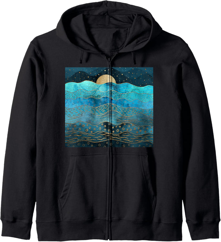 Oceanic Night Sunset Blues Kapuzenjacke