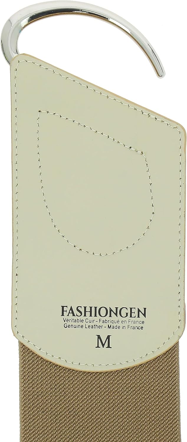 FASHIONGEN - Elastischer Damengürtel aus Rindsleder, DARLENE Beige XS, Beige XS
