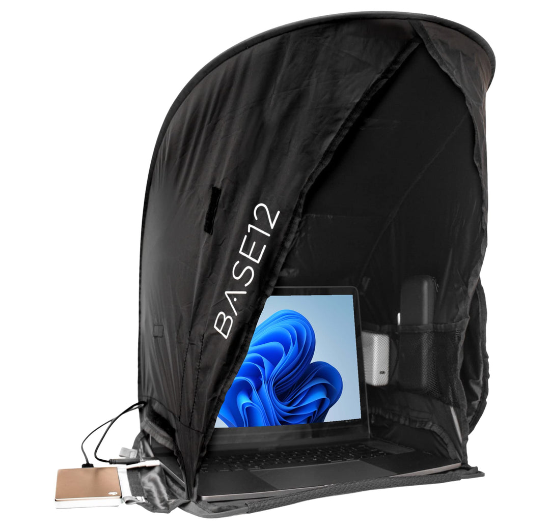 BASE12 Laptop-Sonnenschutz für den Aussenbereich, faltbar und tragbar, Blendschutz, für Laptops, Tab