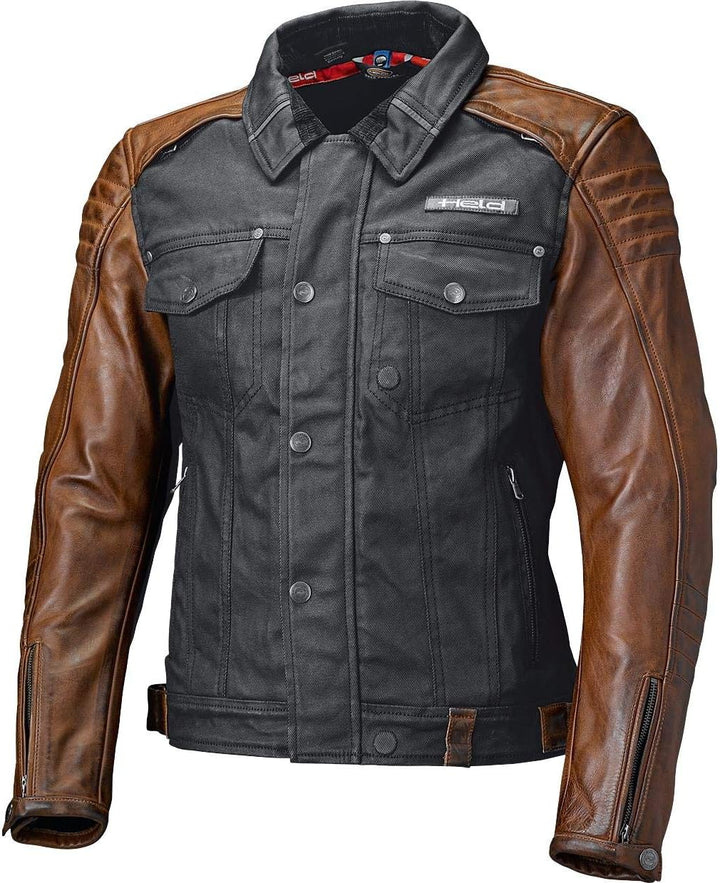Held Motorradjacke mit Protektoren Motorrad Jacke Jester Urban Jacke schwarz/braun 3XL, Herren, Chop