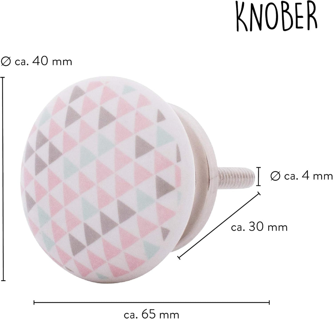 Knober Set 10 Stück Möbelknöpf Keramik Mandala Energy Shabby-Chic Schrankknöpfe Türgriff (10 X Petro