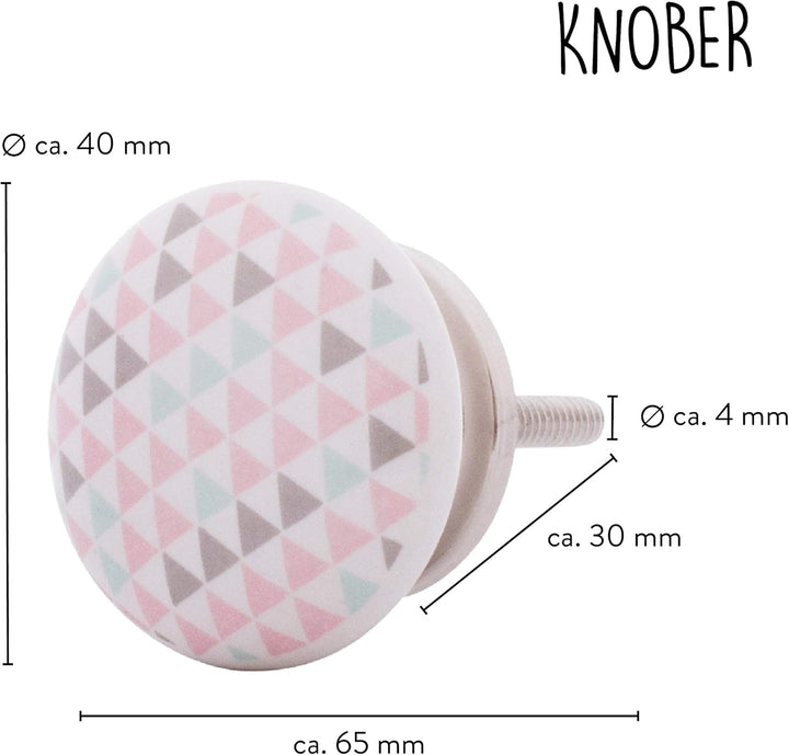 Knober Set 10 Stück Möbelknöpf Keramik Mandala Energy Shabby-Chic Schrankknöpfe Türgriff (10 X Petro