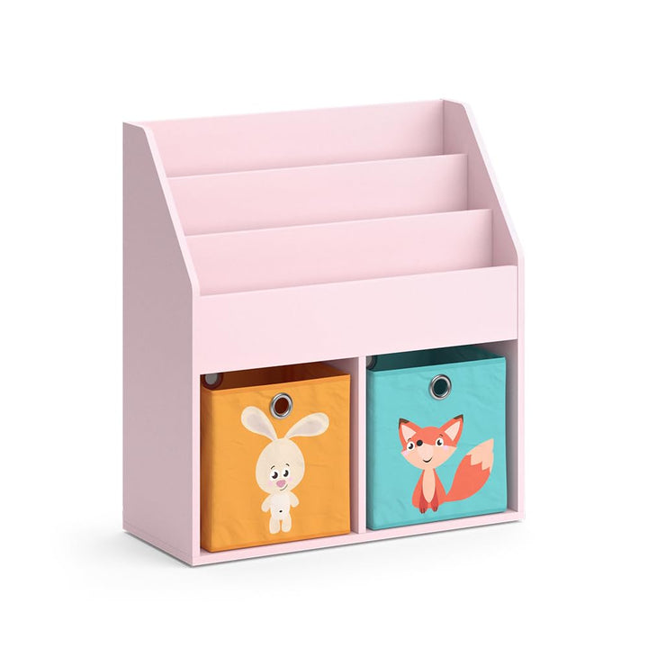 Vicco Kinderregal Rosa Luigi mit 2 Faltboxen (Fuchs, Hase) - 72x79x31 cm hergestellt aus Spanplatte