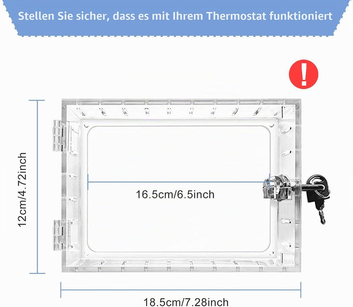 GAESHOW Universal Wand Transparenter Thermostat Schutz, Thermostat Schliesskasten mit Schlüssel, Acr