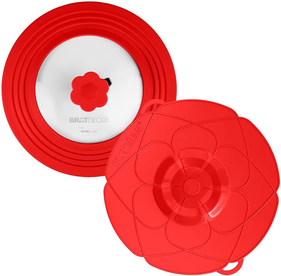 Kochblume & Bratdeckel Universaldeckel-Spar-Set | Kochblume L Ø 14-24 cm & Bratdeckel Ø 22-28cm | Sp