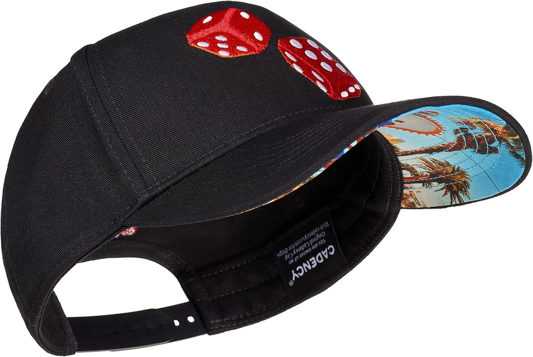 Cadency® Baseball Cap Las Vegas Craps, Damen und Herren, Schwarz, Unisex, Grössenverstellbar