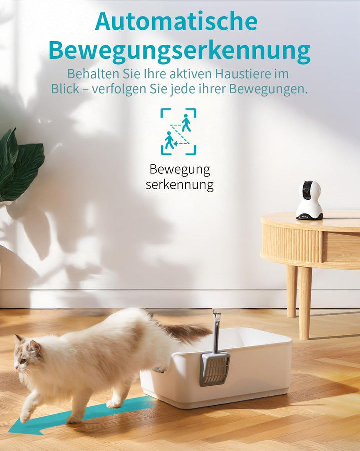 VIM TAG 2,5K Überwachungskamera Innen,5G WLAN Innenkamera, 360° Kamera Überwachung Indoor,AI-Bewegun