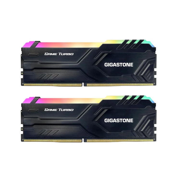 【RGB DDR4 RAM】 GIGASTONE Game Turbo 16GB Kit(2x8GB) DDR4 3200MHz PC4-25600 CL16-18-18-40 Intel XMP 2