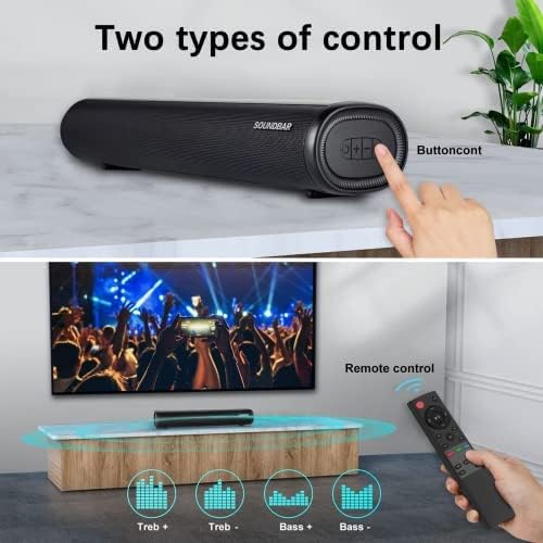 Soundbar für TV-Geräte Computer PC Gaming Lautsprecher mit Fernbedienung, 2.0Kanal 3 Equalizer 30W 2