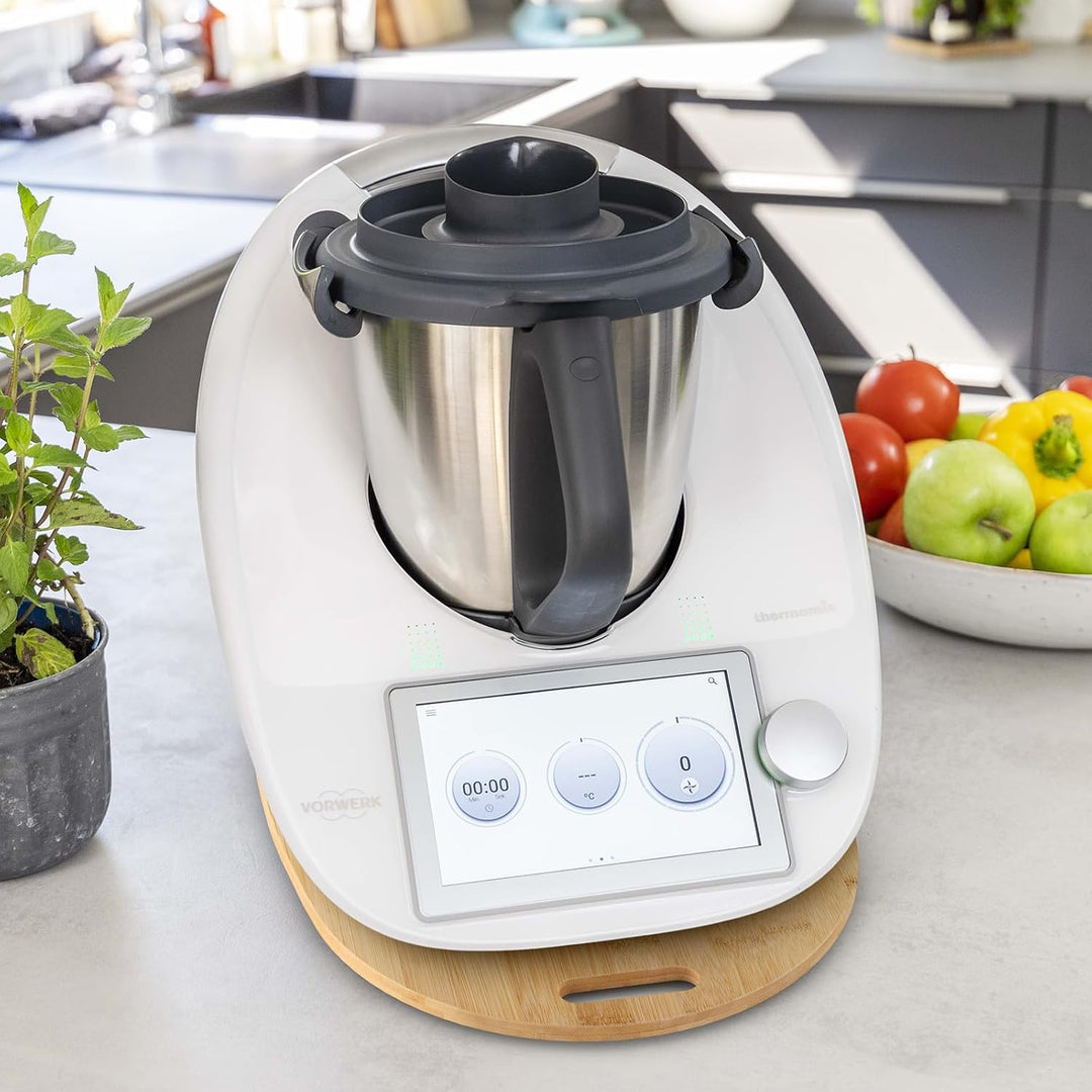 Siegvoll Gleitbrett für Thermomix TM6 TM5 aus Bambus, Schnelles Bewegen Rollbrett für Thermomix Vorw