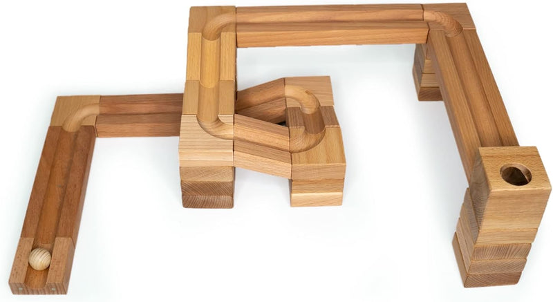 rewoodo KlixxOs Kugelbahn Holz Premium Holzspielzeug aus Deutschland Murmelbahn (Bahn, Spirale) mit
