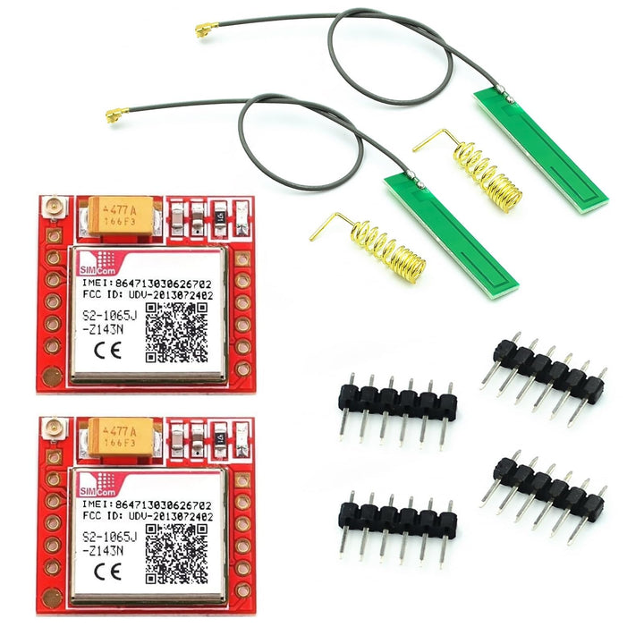 ARCELI 2 x GPRS GSM Module, Breakout Modul TTL serielle Schnittstelle 3.7~4.2V Quad-Band 850/900/180