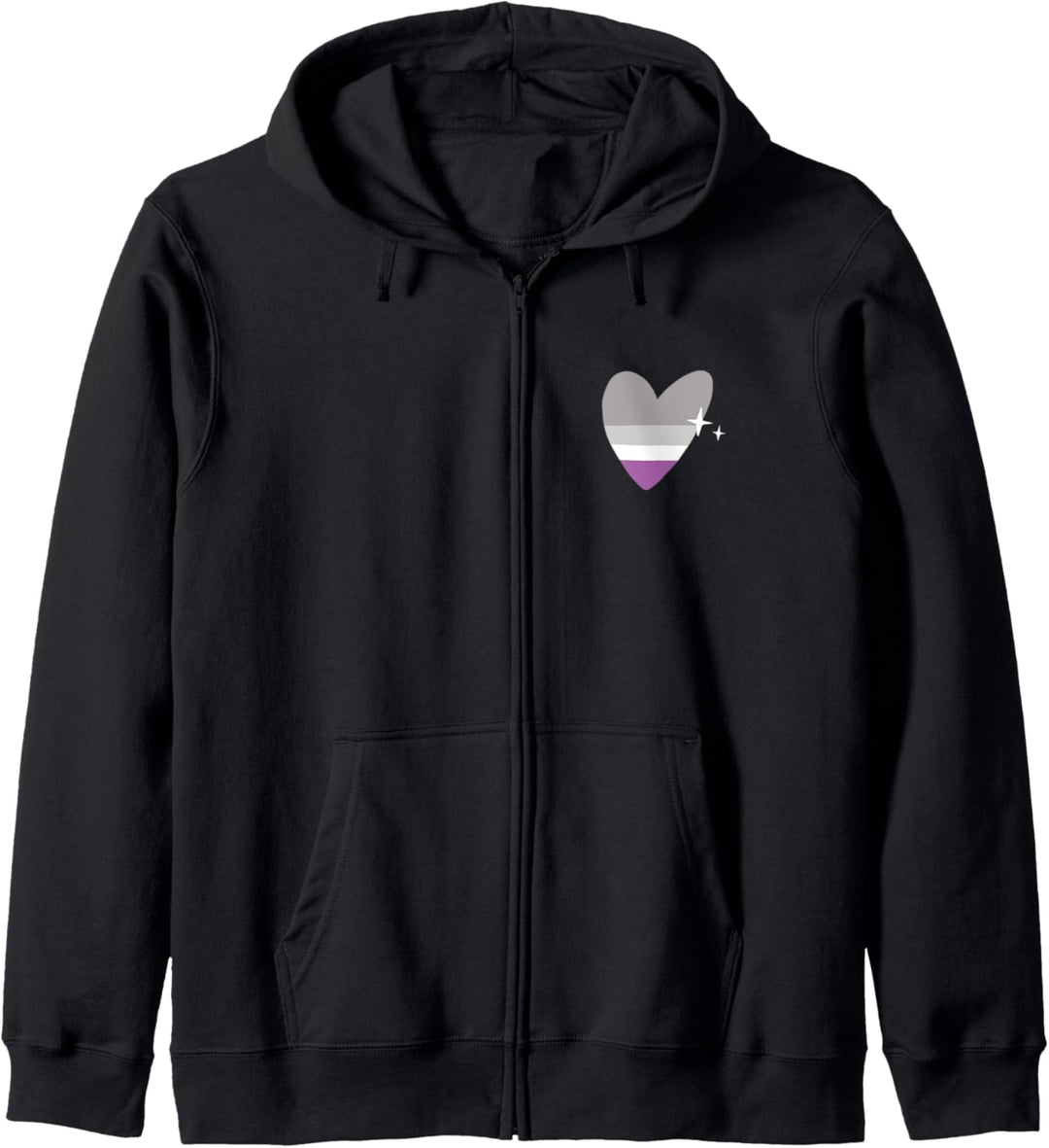 Asexual Heart LGBTQIA Ace Pride Flag Love Illustration Kapuzenjacke