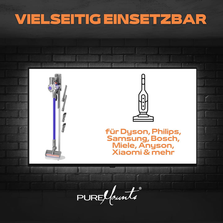 PureMounts Staubsauger Ständer Halterung universal kompatibel mit Dyson, Philips, Samsung, Bosch, Mi