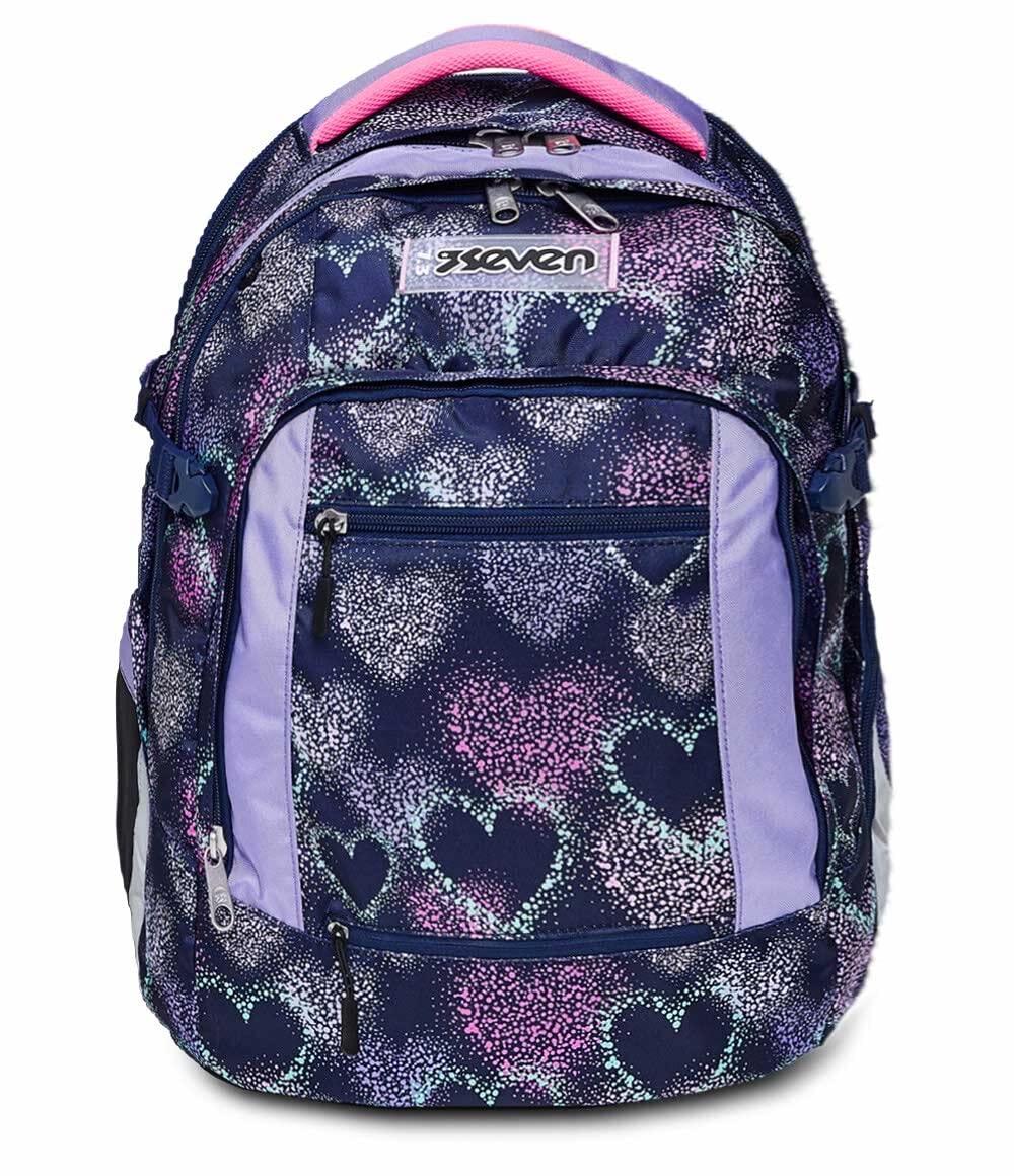 Seven Schulrucksack ergonomisch und erweiterbar - mit mehreren Fächern - Schulranzen für Mädchen Jun