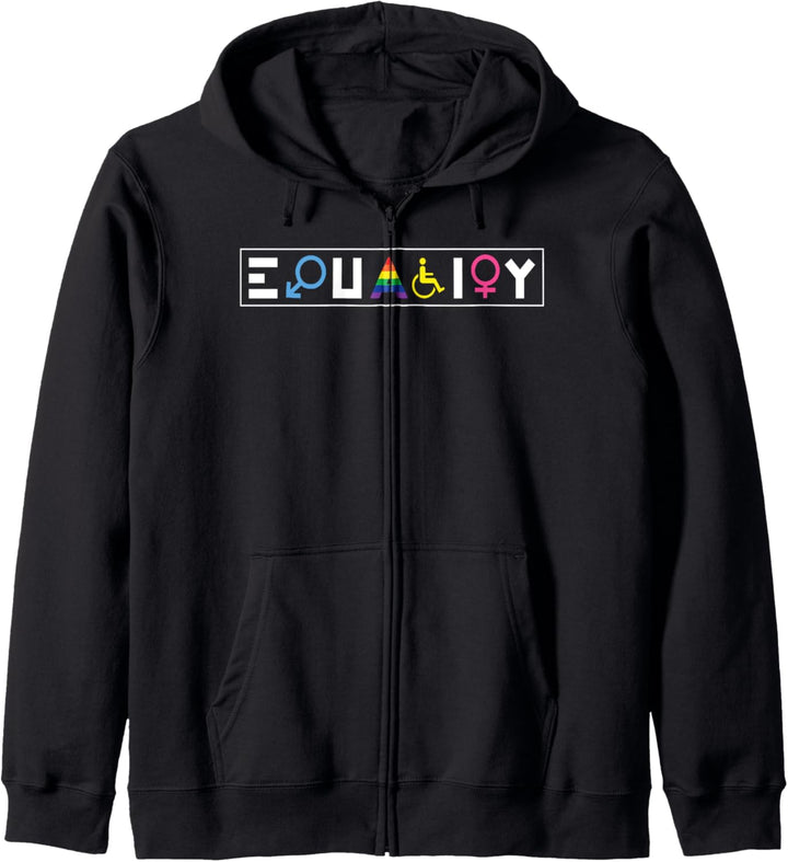 Equality Regenbogen Retro Gay Lesbian Pride LGBT Protest Kapuzenjacke