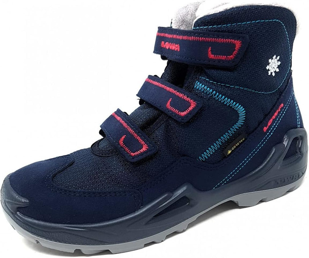 LOWA Milo GTX MID Kinder Winterstiefel gefüttert Outdoor Goretex 640542 29 EU Navy Magenta, 29 EU Na
