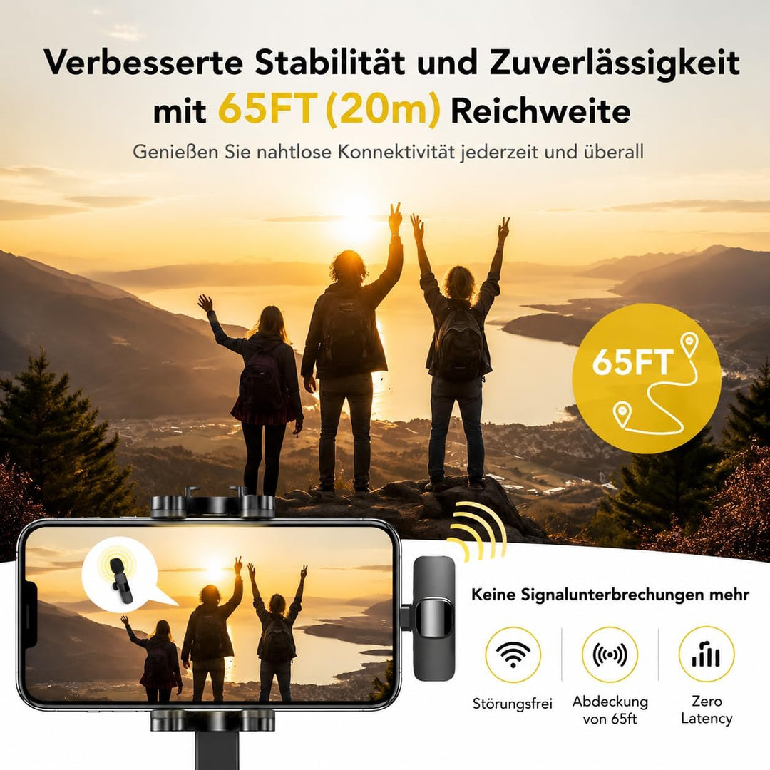 Mikrofon Handy iPhone | Bluetooth Kabellos Mini Wireless Lavalier Microphone Lightning für Ipad I Ph