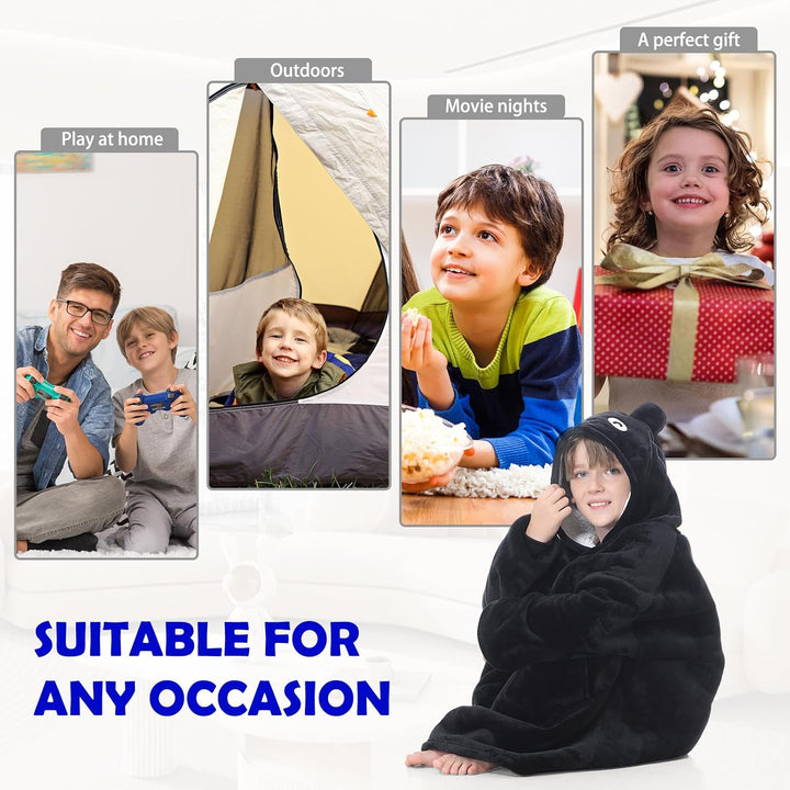 MOKANI ÜBergrossE Hoodie Decke Kinder mit äRmel Tragbare Kapuzenpullover, Super Weich Warmes Bequeme