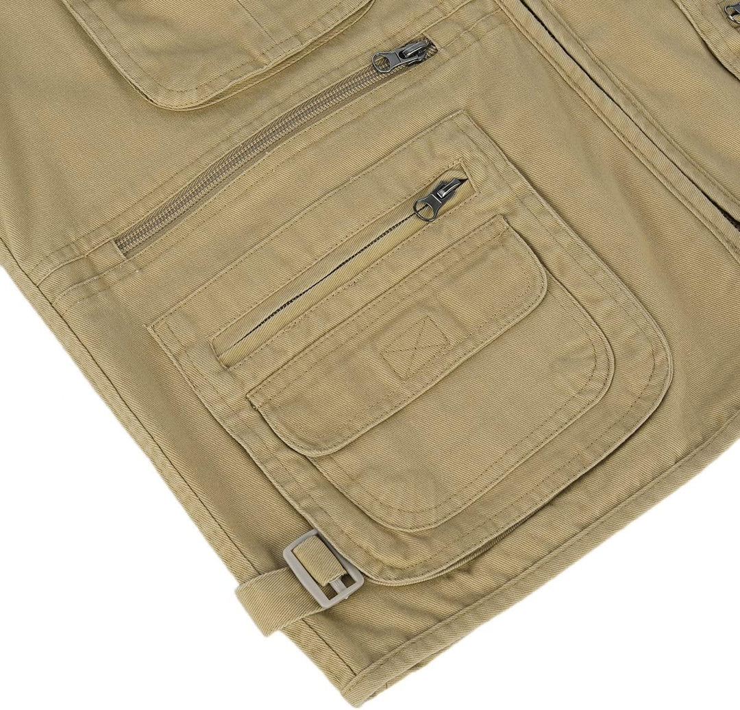 YOUTHUP Anglerweste Herren Outdoor Weste Multi-Tasche Ärmellose Jagd Herrenwesten Leicht Safari Wand