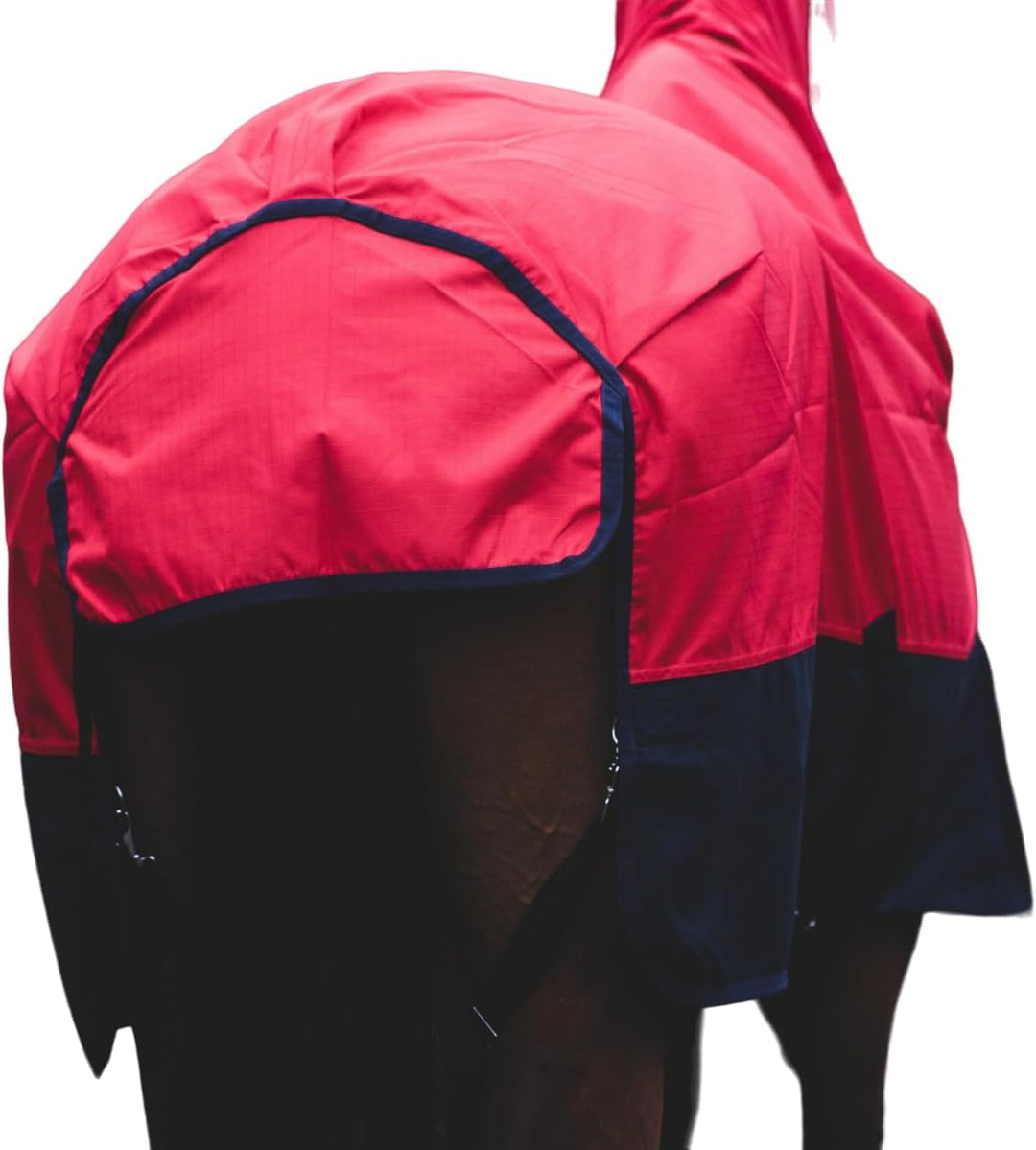 Pferdedecke 1200D High Neck 50g, 100g, 200g Weidedecke Winterdecke Regendecke Turnout : 200g Red/Bla