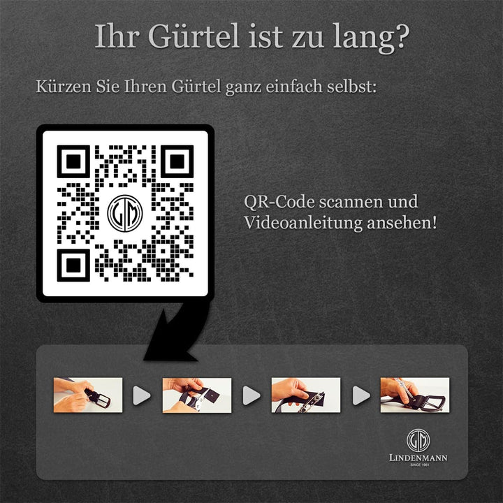 LINDENMANN Gürtel XXL bis zur Überlänge 170 cm Bundweite 90 cm Gesamtlänge 105 cm W 35.4 M, Bundweit