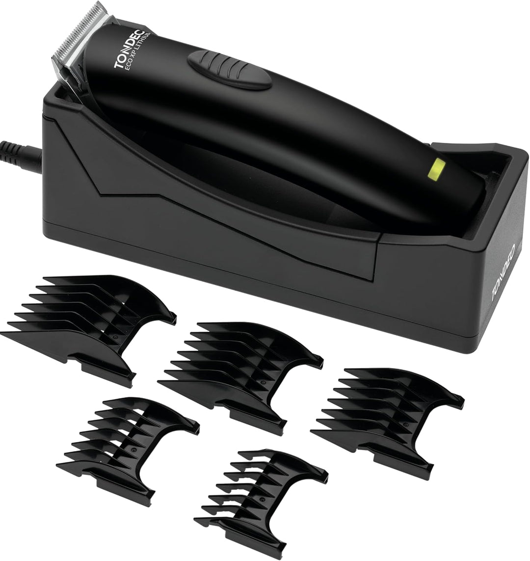 TONDEO Profi Haarschneidemaschine ECO XP LITHIUM BLACK | Haarschneider inklusive Ladestation und Auf