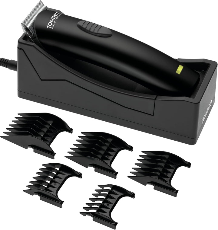 TONDEO Profi Haarschneidemaschine ECO XP LITHIUM BLACK | Haarschneider inklusive Ladestation und Auf