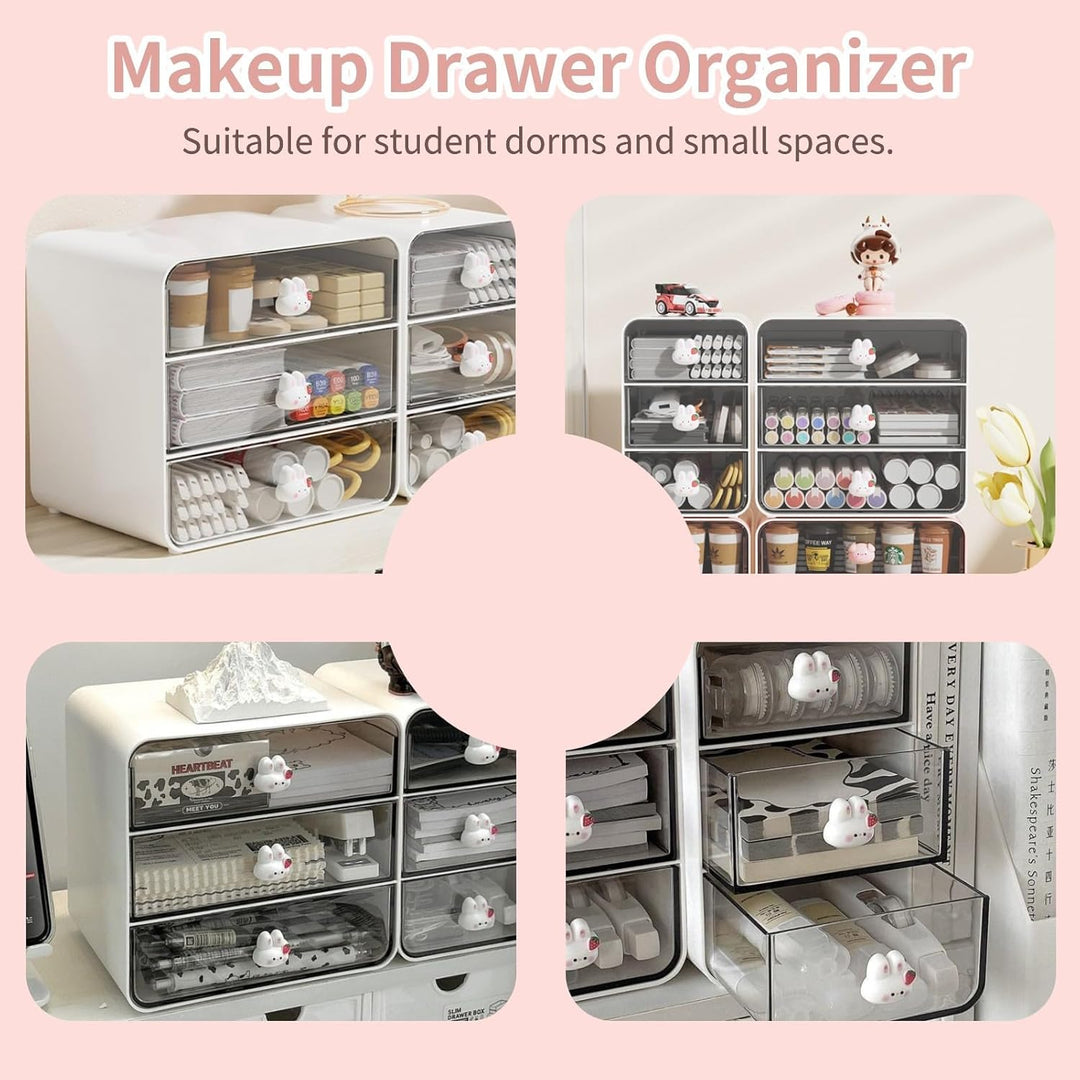 Cyrank Make-up-Organizer Mit 3 Schubladen, Make-up-/Schreibtisch-Organizer, Schminktisch-Organizer,